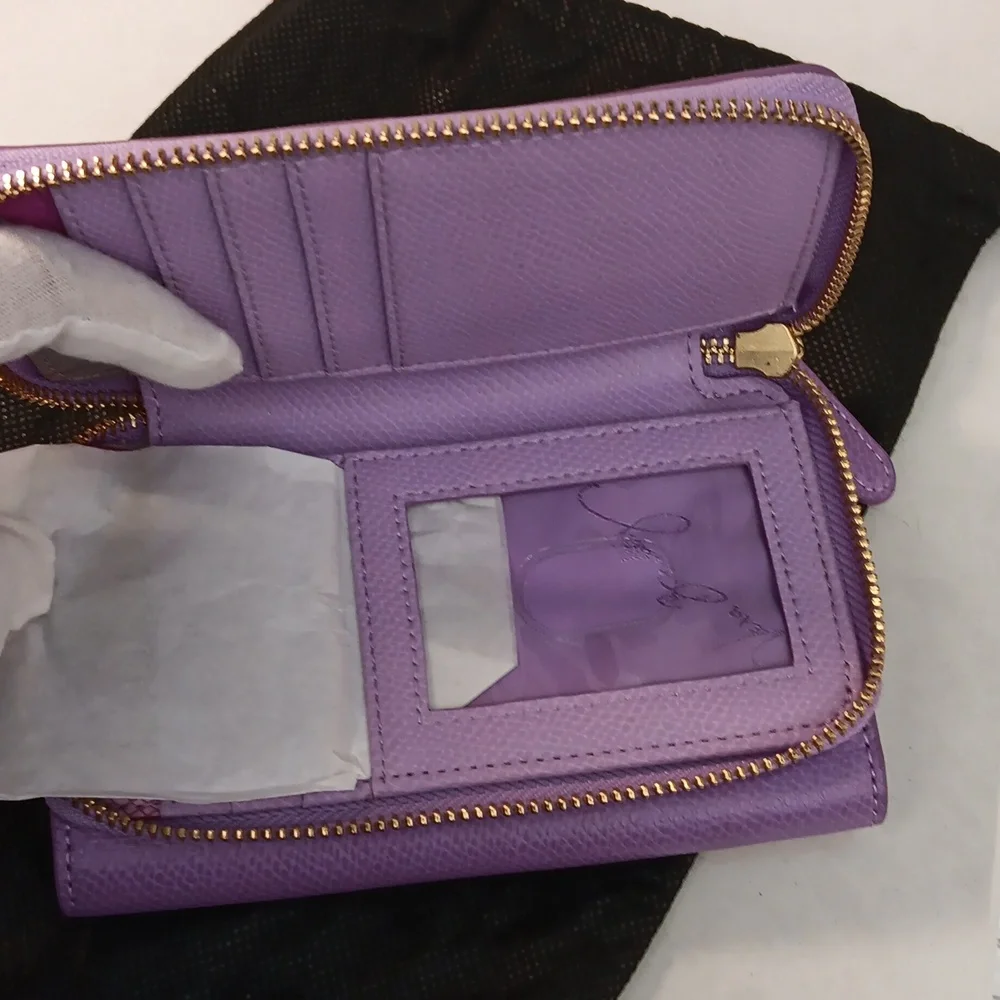 Vera Bradley Lilac Pebble Leather Smartphone Wristlet+Dust Bag Gold -Tone NWOT